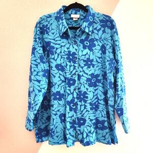 Jaclyn Smith Classic floral linen blend shacket 18